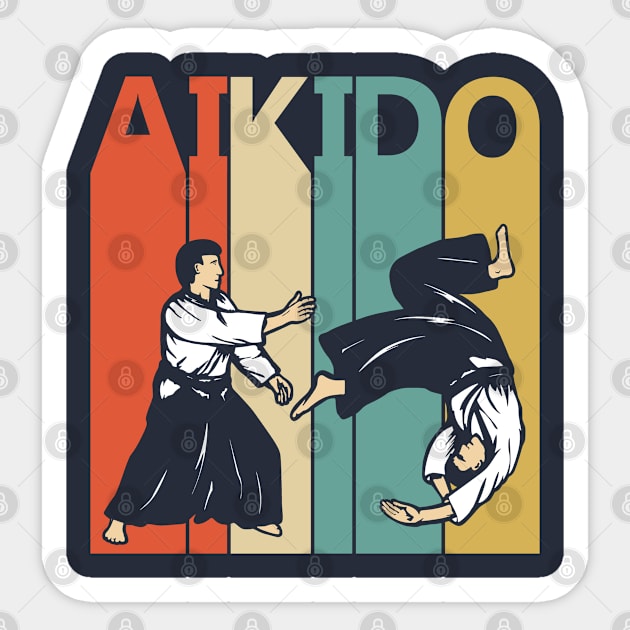 Vintage Aikido Martial Arts Sticker by GWENT